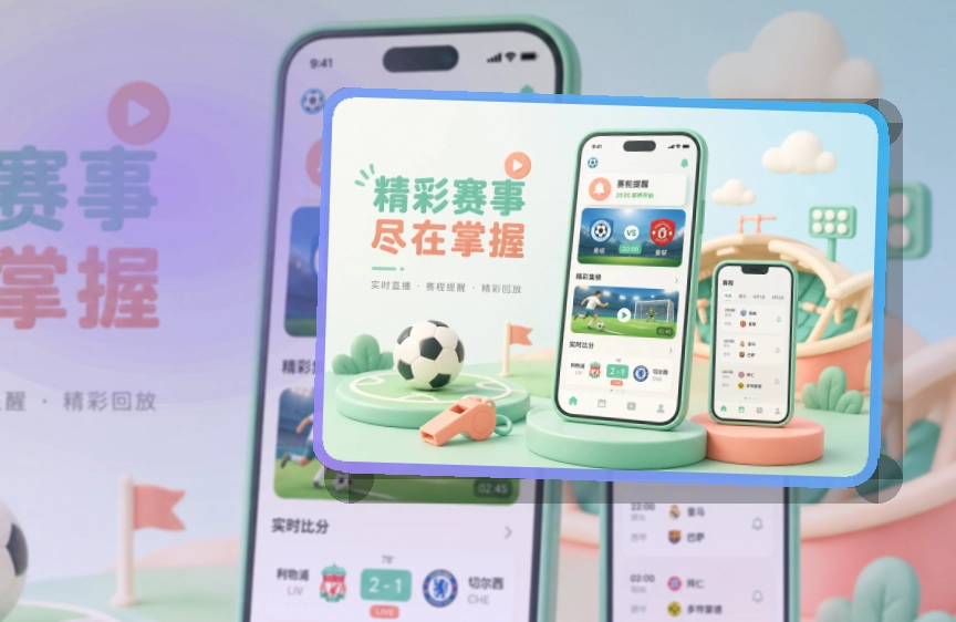 轻量下载 · 移动观赛入口 · 比赛状态一眼看懂界面展示